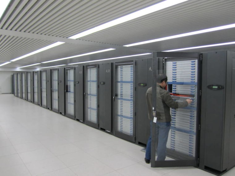 The Tianhe-1A supercomputer, located at National Supercomputer Center, Tianjin, China.